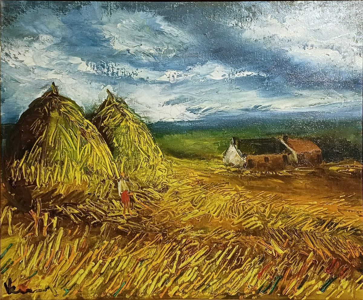'The Two Haystacks' (1950) by Maurice de Vlaminck - Museo Soumaya - Mexico 2024