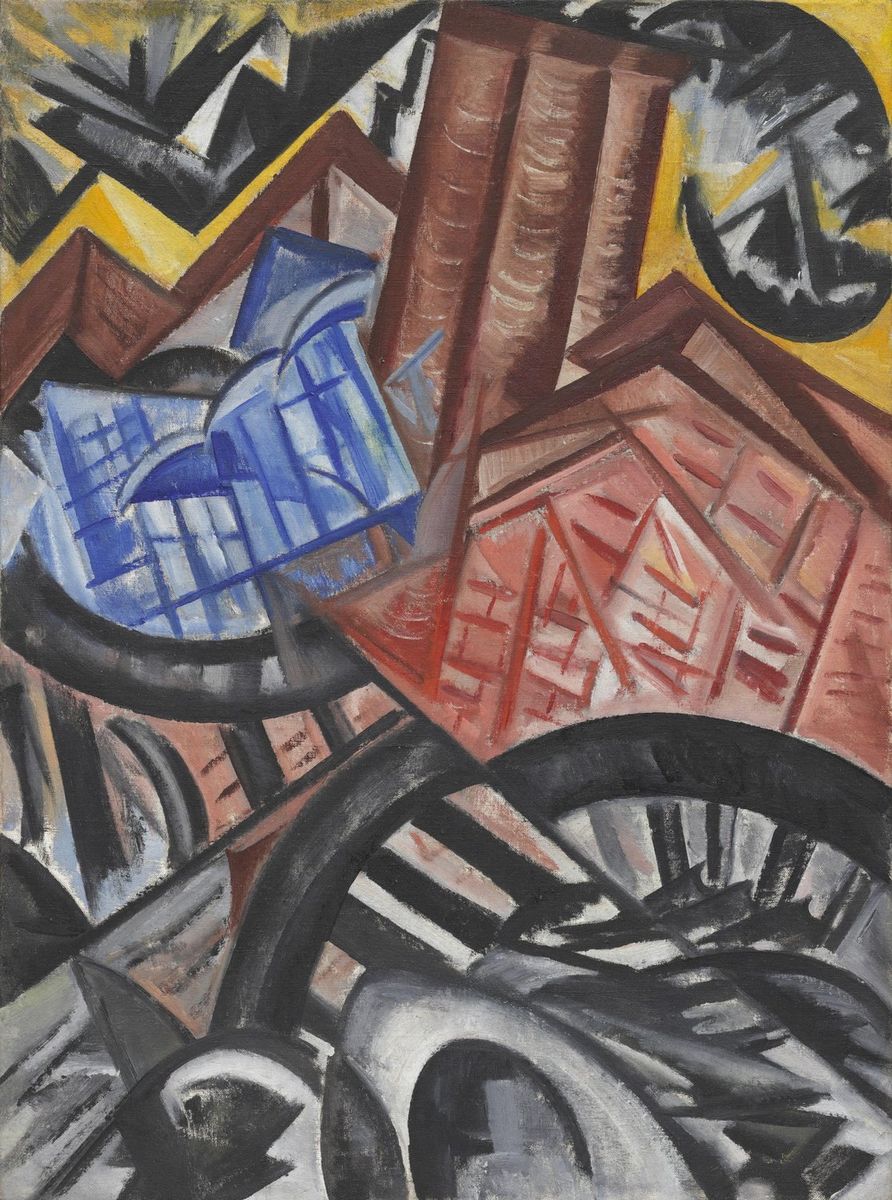 Factory and Bridge (Rozanova, 1913)